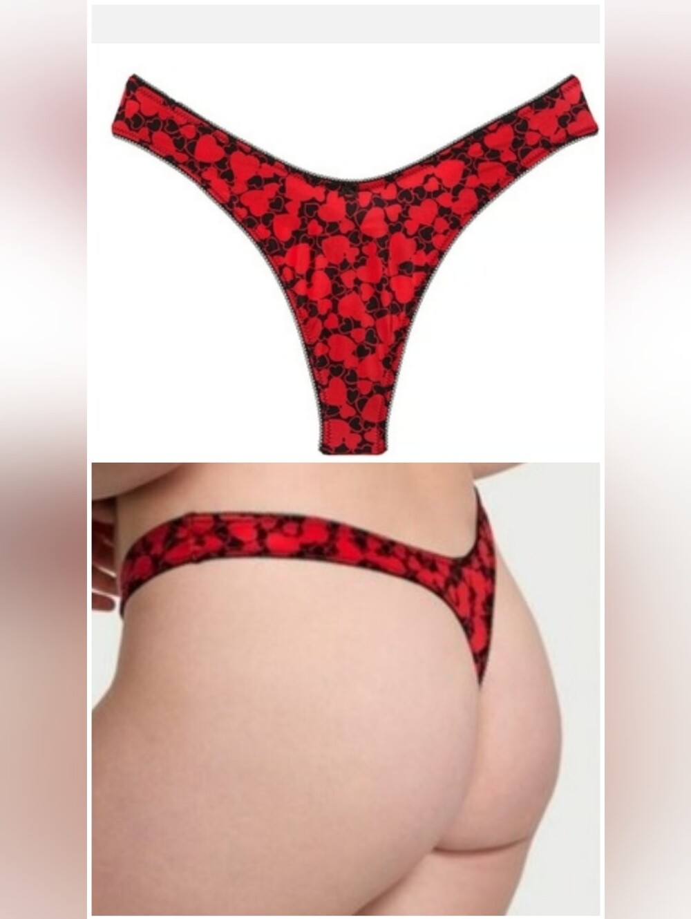 Victoria's Secret Very Sexy Smooth Micro High-leg Thong Panty SMALL HEARTS